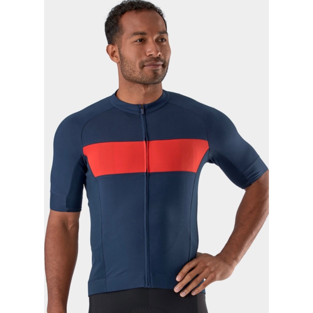 Trek Circuit LTD Cycling Jersey Men's Small Blue Orange Full Zip Bike Shirt
